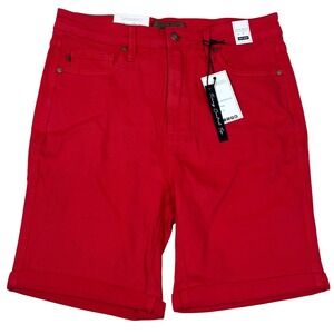 Judy Blue Red High Waist Tummy Control Denim Summer Shorts XL JB150279 C-CO New